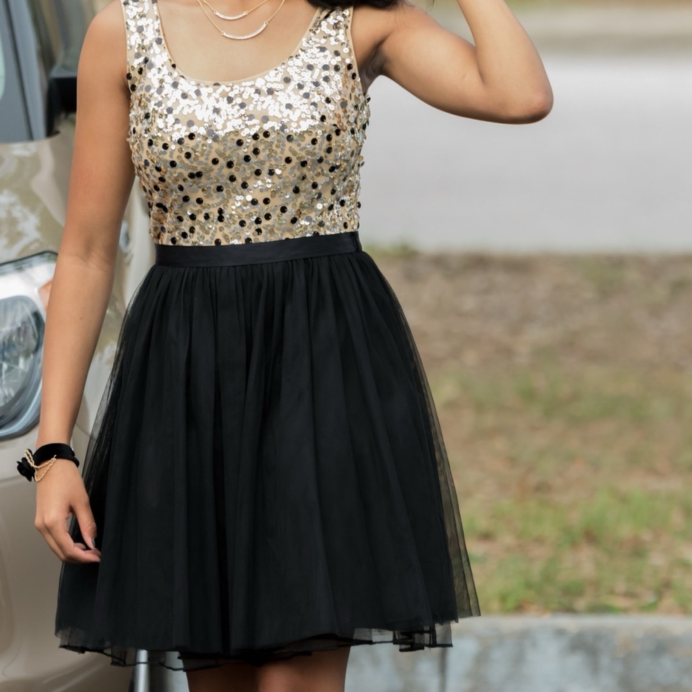 Black and Gold Social Dress